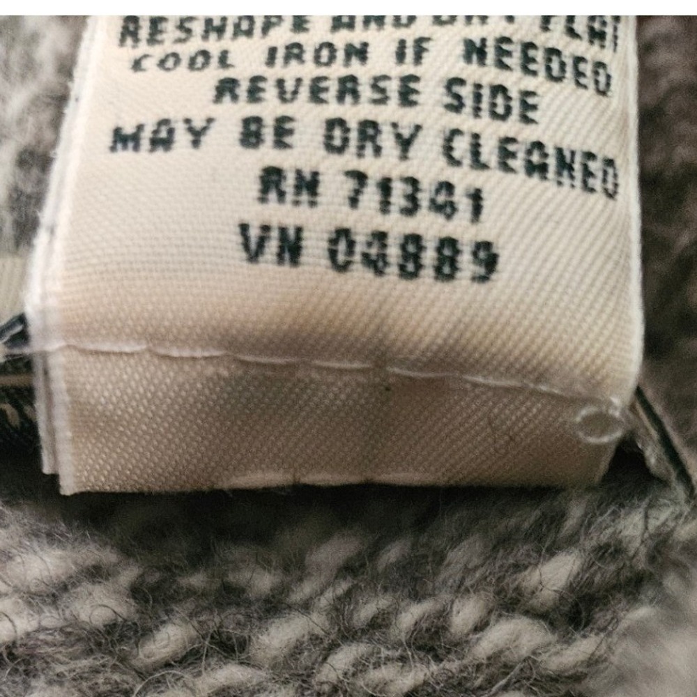 Vintage L.L.Bean 100% Lambswool Quarter Zip Sweater Men's XL Gray Marled Mock - Picture 4 of 7